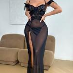 Toucheart Erotic Nightgown New Sexy Lingerie Sexy Delicate Women'sLace Mesh Off-Shoulder Suspender Intimate Long Skirt Sexy Suit 1 sold