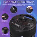 Set Portable Speaker With Microphones Outdoor Subwoofer Portable Pa Speaker System With Remote Control And Led Colorful Lights For Home Party